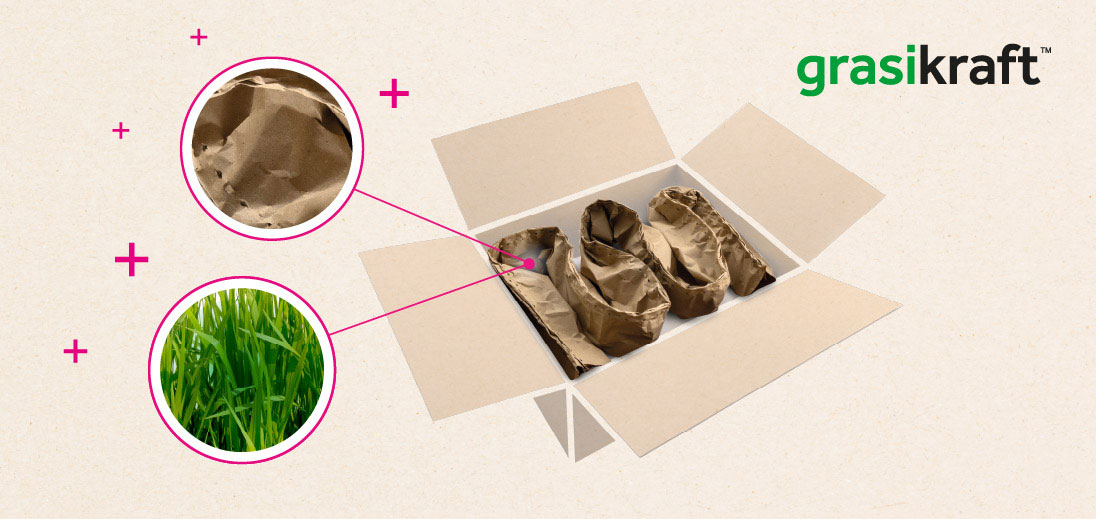 GrasiKraft, un papier innovant à base d'herbe pour combler les vides