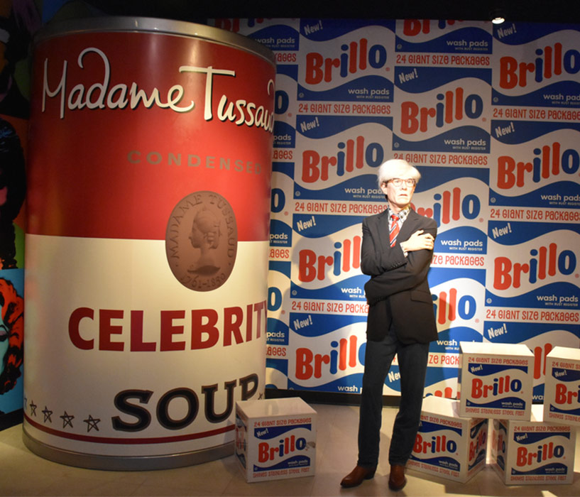 Warhol bij Madame Tussauds wassenbeeldenmuseum in Orlando