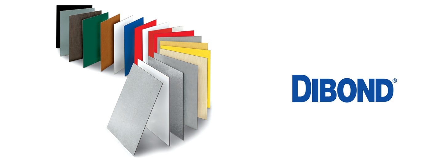 Assortiment de panneaux composites en aluminium Dibond dans différentes couleurs