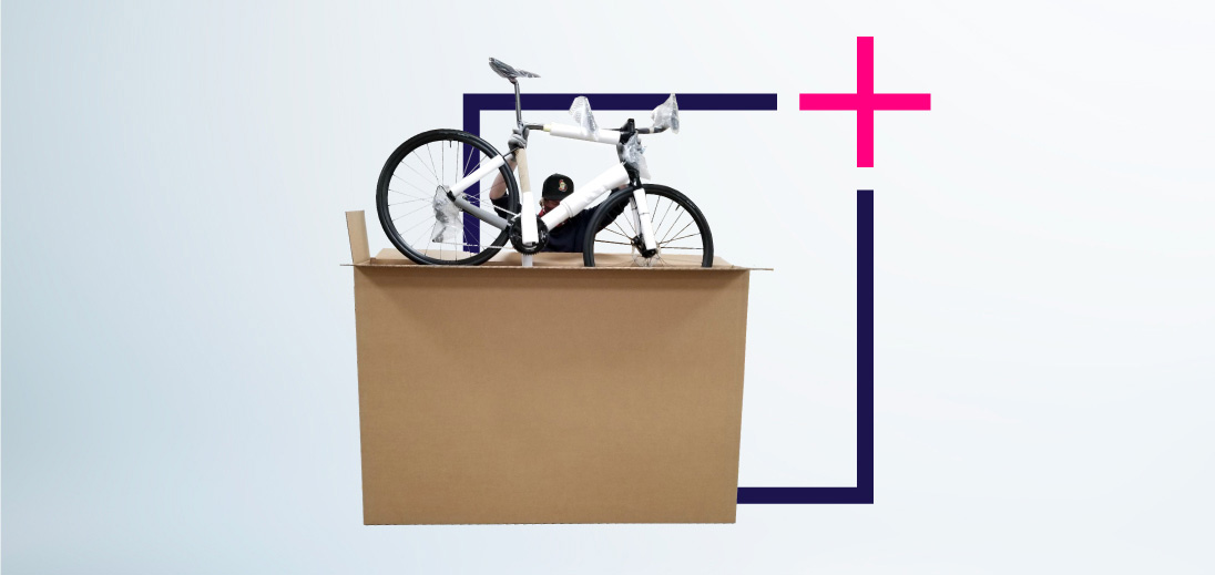 Op maat gemaakte doos om de fietsen te verpakken