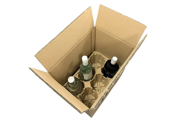 une solution d'emballage durable à base de pâte à papier pour protéger les bouteilles pendant le transport