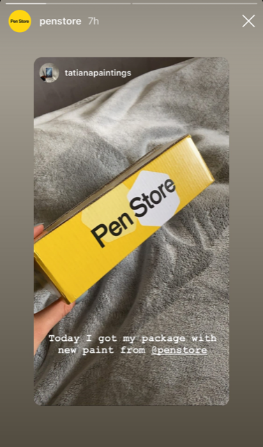 Post sur les réseaux sociaux concernant les boîtes d'emballage Pen Store