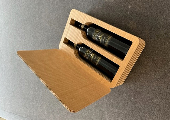 Coffret cadeau pour le vin en carton ondulé