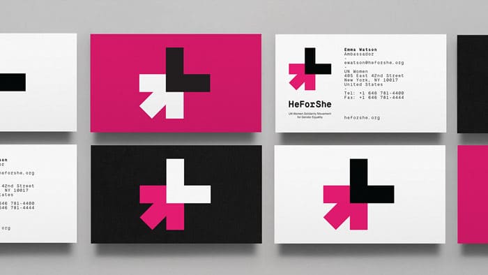 visitekaartjes voor de HeForShe-beweging