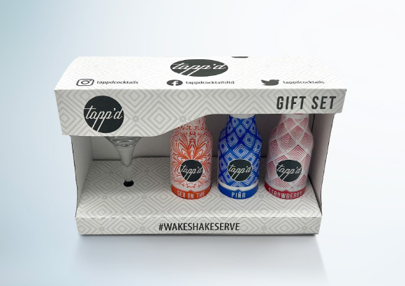 Boîte-cadeau pur boissons avec ouverture à l'avant pour présenter les bouteilles