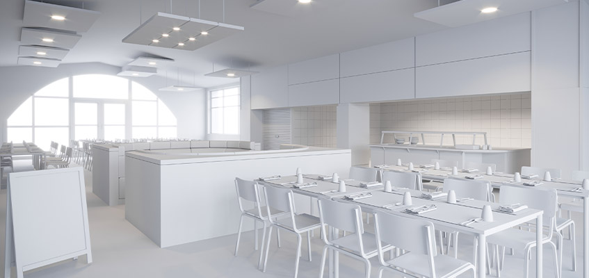 AIDA 2022 - 3D-projecten op een wit model - Kantine