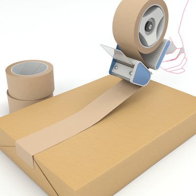 Handmatige tape 130µ bruin 75mm x 50m lijm: Solvent