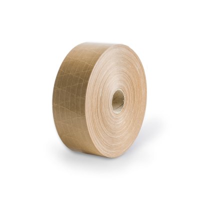 Bande gommée renforcé chaine et trame brun 130 g/m² 70mm x 150m