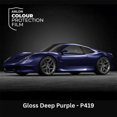 Gekleurde zelfklevende TPU folie voor lakbescherming, Arlon Colour Protection Film, P419 Gloss Deep Purple glanzend, 1524mm x 18m