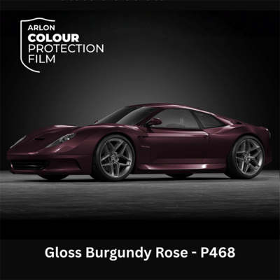 Gekleurde zelfklevende TPU folie voor lakbescherming, Arlon Colour Protection Film, P468 Gloss Burgundy Rose glanzend, 1524mm x 18m