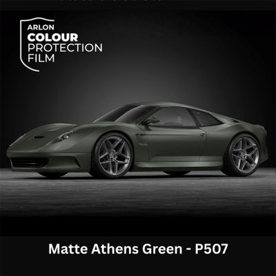 Gekleurde zelfklevende TPU folie voor lakbescherming, Arlon Colour Protection Film, P507 Matt Athens Green mat, 1524mm x 18m