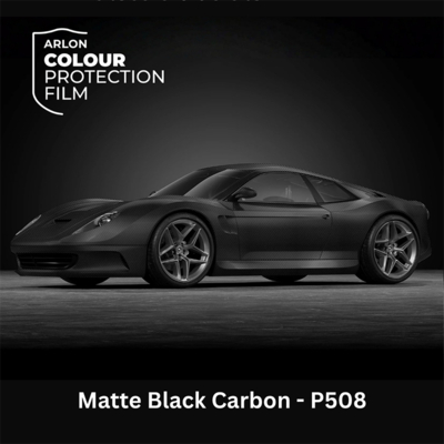 Gekleurde zelfklevende TPU folie voor lakbescherming, Arlon Colour Protection Film, P508 Matt Black Carbon mat, 1524mm x 18m