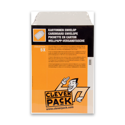 Kartonnen envelop CleverPack Sending wit 500 g/m² 250 x 353