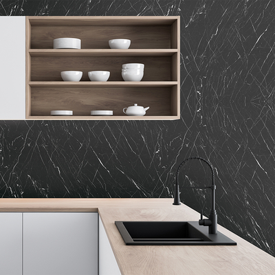 Coala Interior film Stone MK14 - Mat Ash Black Marble - effet marbre