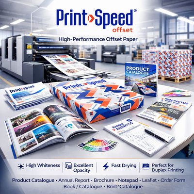 Print Speed ​​Offset is een reeks ongestreken offsetpapier met een uitstekende witheid (CIE161).