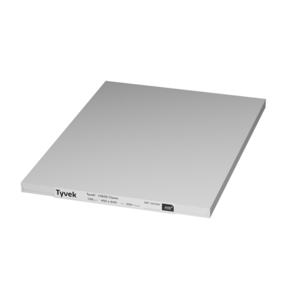 Tyvek®, 1082D Classic, polyéthylène,blanc, 105g/m2, 0.270mm,450mm x 640mm, SRA2,Boîte de 250 feuilles