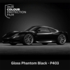 Gekleurde zelfklevende TPU folie voor lakbescherming, Arlon Colour Protection Film, P403 Gloss Phantom Black glanzend, 1524mm x 18m