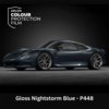 Gekleurde zelfklevende TPU folie voor lakbescherming, Arlon Colour Protection Film, P448 Gloss Nightstorm Blue glanzend, 1524mm x 18m