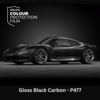 Gekleurde zelfklevende TPU folie voor lakbescherming, Arlon Colour Protection Film, P477 Gloss Black Carbon glanzend, 1524mm x 18m