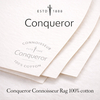 Conqueror, le nouveau Connoisseur Rag 100% coton est fabriqué sur une machine à papier à cylindre moulé, ce qui permet d'offrir un filigrane clair et ombré