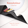 Keaykolour Leather – Papier de création texturé effet cuir pour projets créatifs et packaging, disponible en blanc et noir, 340 g/m².