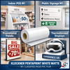 Klockner Pentaprint Blanc Mat M1 – Film PVC rigide classé M1, surface mate pour PLV et signalétique conforme ERP.