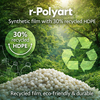 r-Polyart 30% gerecycled – Duurzame synthetische polyethyleenfolie met 30% gerecycled materiaal.