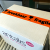 Ruban adhésif de signalisation Breekbaar-glas-fragile 35µ orange 50colle : solvant