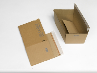 Verzendverpakking voor CD's, DVD's en boeken, met automatische bodem, snel opzetbaar