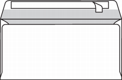 envelop Antalis Premium venster links 40mm x 110mm strip wit 80g 114x229mm doos met blauwe puntjes binnendruk FSC®